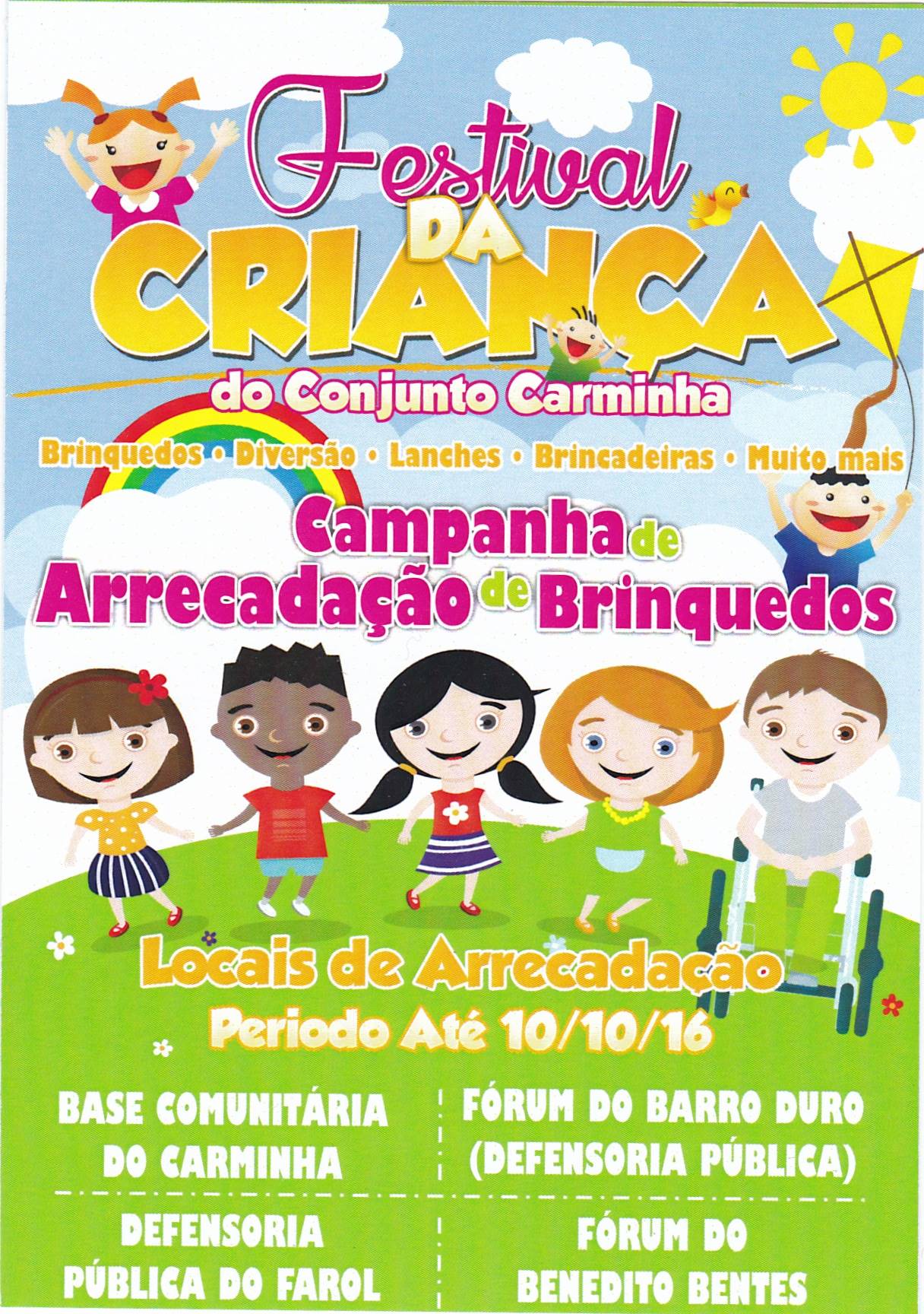 Defensoria Pública de Alagoas arrecada brinquedos para festa das crianças do Conjunto Carminha